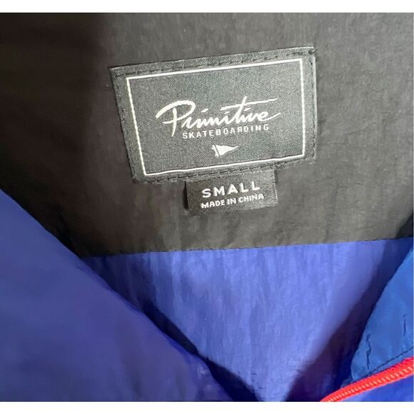 PRIMITIVE Men's CROYDON Skateboard Shell Jacket Blue/Black Small - Picture 4 of 8